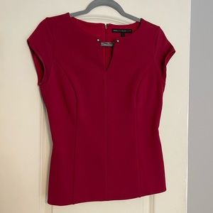 Red Thick Short Sleeve Blouse